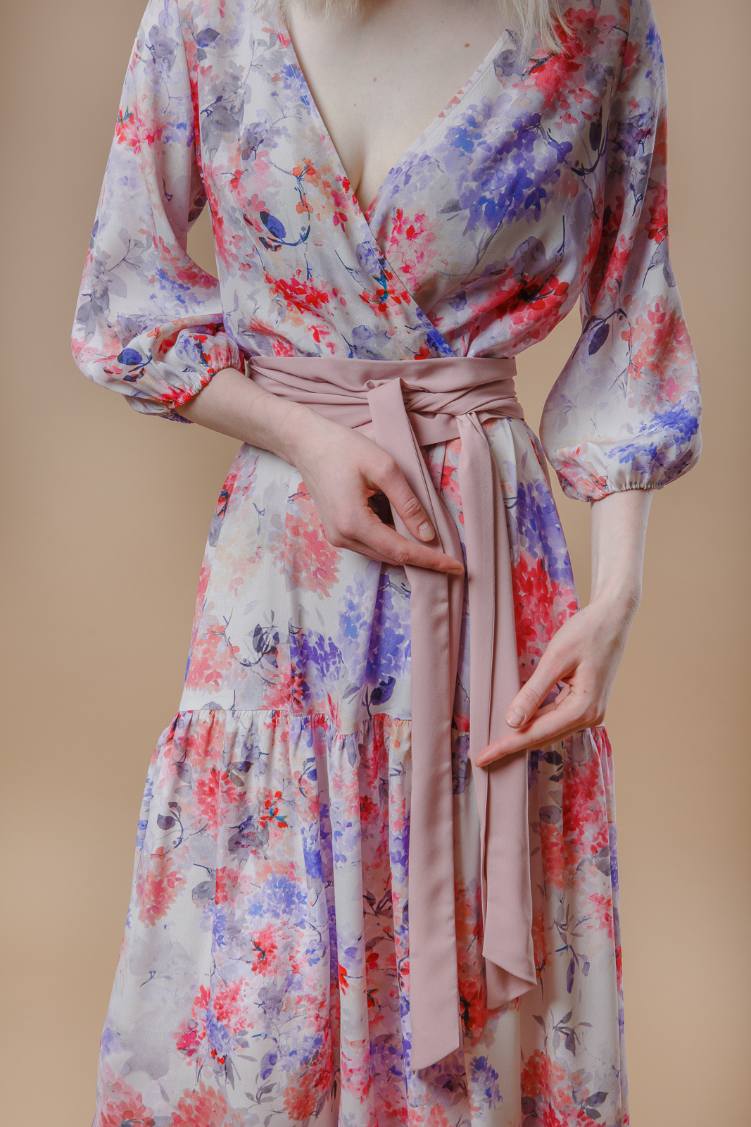 Платье макси с акварельным принтом Астрид